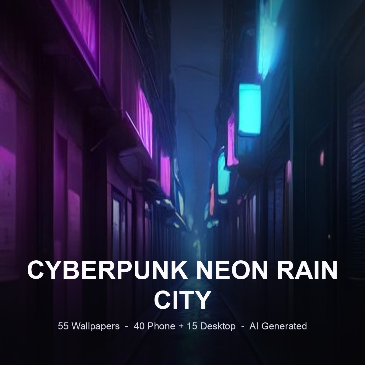 Cyberpunk Neon Rain City cover